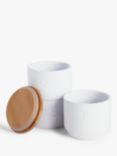 John Lewis Stacking Tea Coffee Sugar Ceramic Storage Containers, Set of 3, 550ml, White