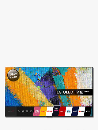 LG OLED65GX6LA (2020) OLED HDR 4K Ultra HD Smart TV, 65 inch with Freeview HD/Freesat HD, Dolby Atmos & Gallery Design, Dark Silver