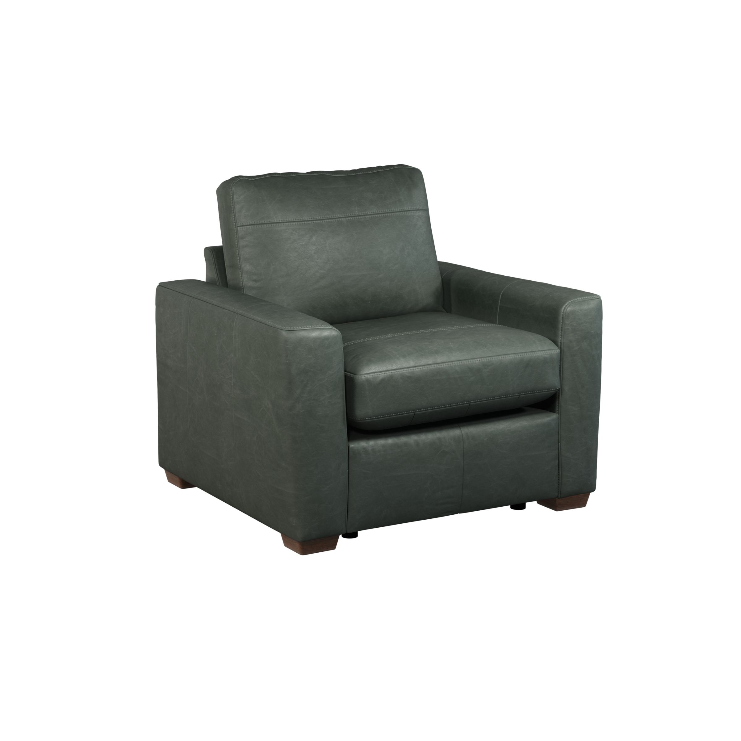 John Lewis Oliver Leather Armchair, Dark Leg