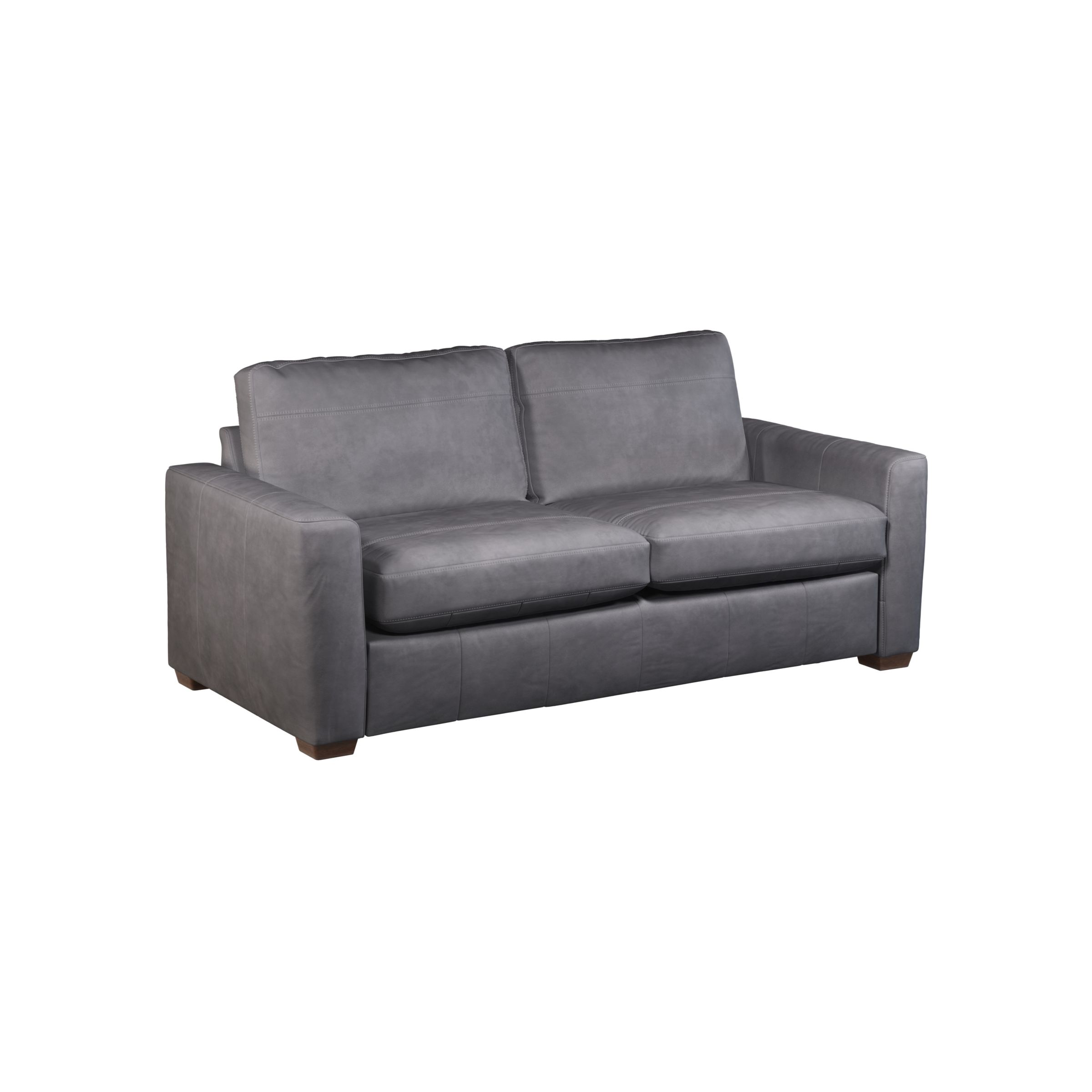Oliver Range, John Lewis Oliver Large 3 Seater Leather Sofa, Dark Leg, Soft Touch Grey