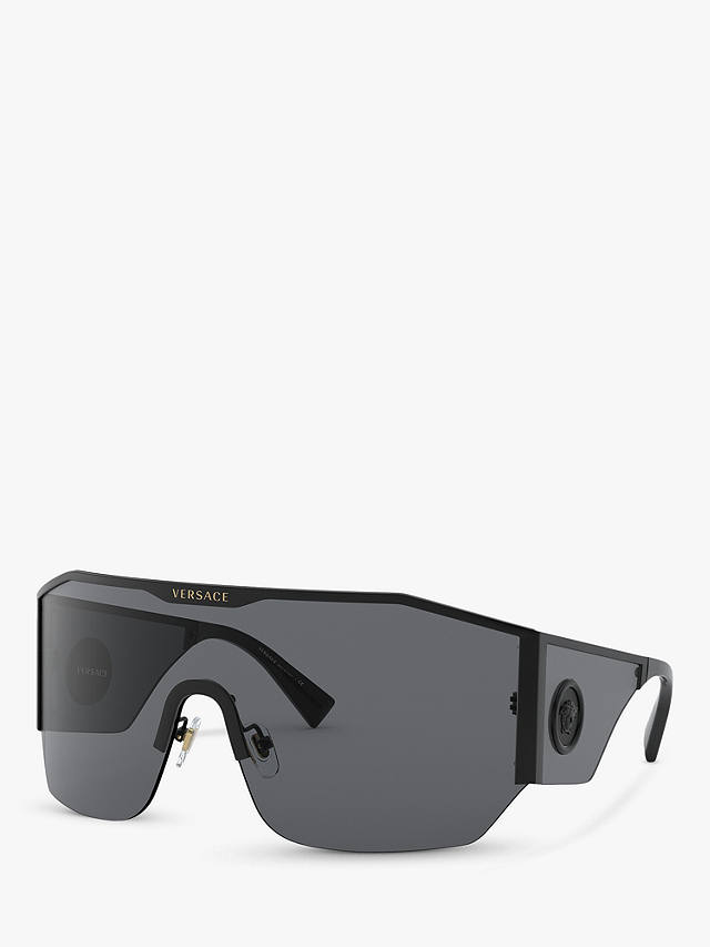 Versace VE2220 Men's Irregular Sunglasses, Black/Grey