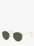 Ray-Ban RB3447 Men's Round Metal Sunglasses, Legend Gold