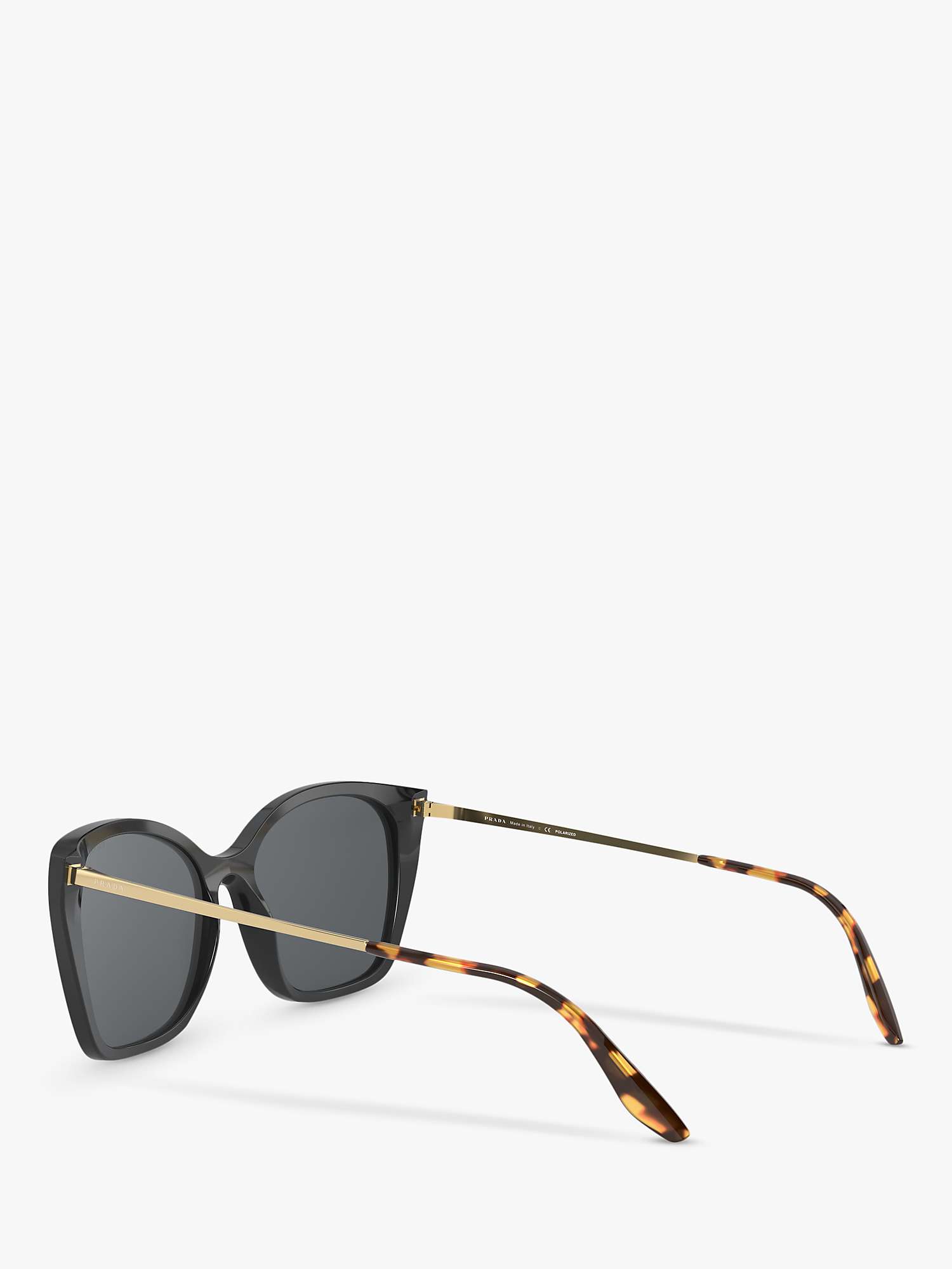 Buy Prada PR 12XS Polarised Cat's Eye Sunglasses, Black Online at johnlewis.com