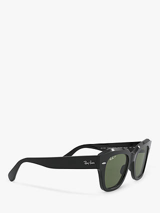 Ray-Ban RB2186 Unisex Polarised Square Sunglasses, Black