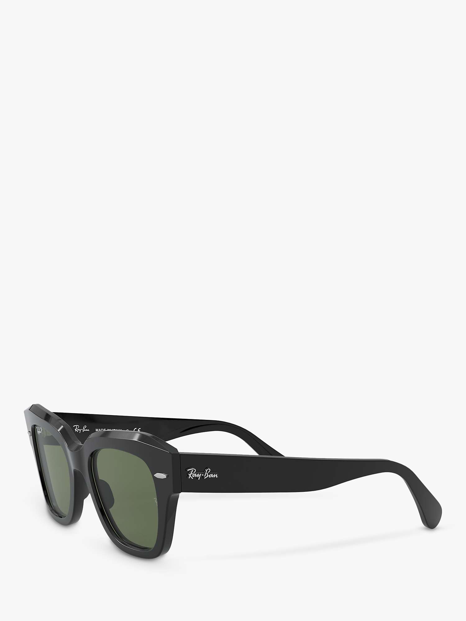 Buy Ray-Ban RB2186 Unisex Polarised Square Sunglasses, Black Online at johnlewis.com
