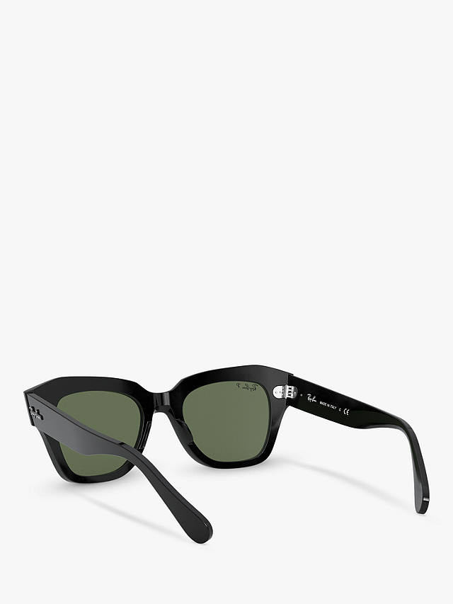 Ray-Ban RB2186 Unisex Polarised Square Sunglasses, Black
