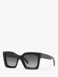 Celine 0CL000245 Women's Square Sunglasses, Shiny Black