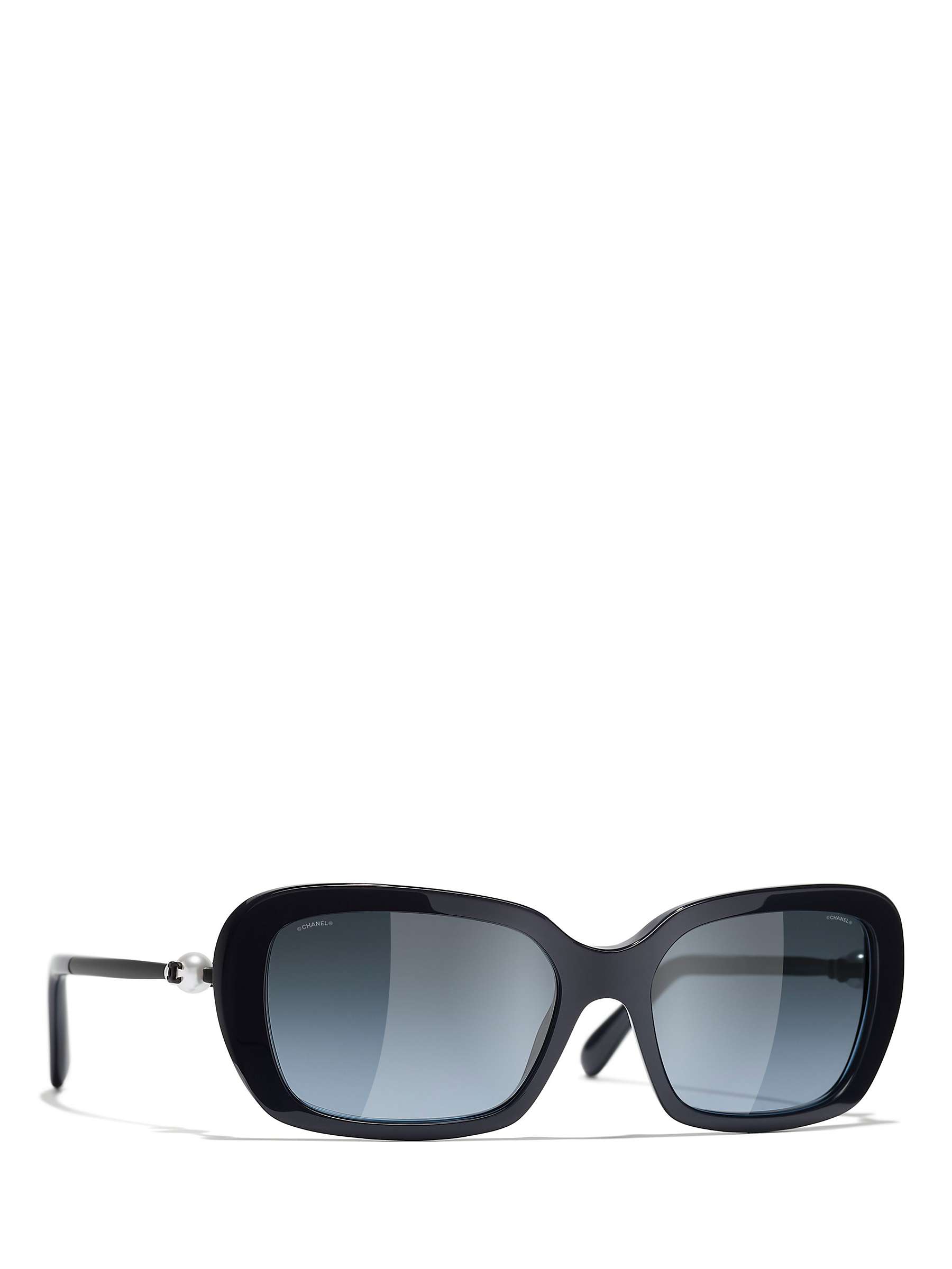 Buy CHANEL Rectangular Sunglasses CH5427H Black/Blue Gradient Online at johnlewis.com