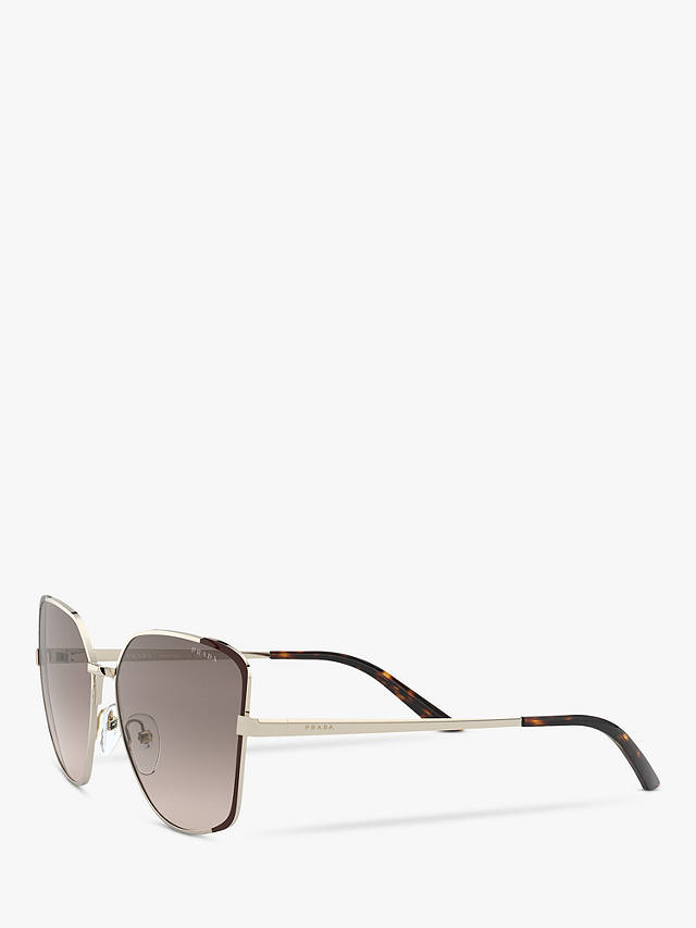Prada PR 60XS Women's Irregular Sunglasses, Pale Gold/Brown Gradient