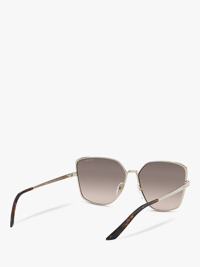 Prada PR 60XS Women's Irregular Sunglasses, Pale Gold/Brown Gradient