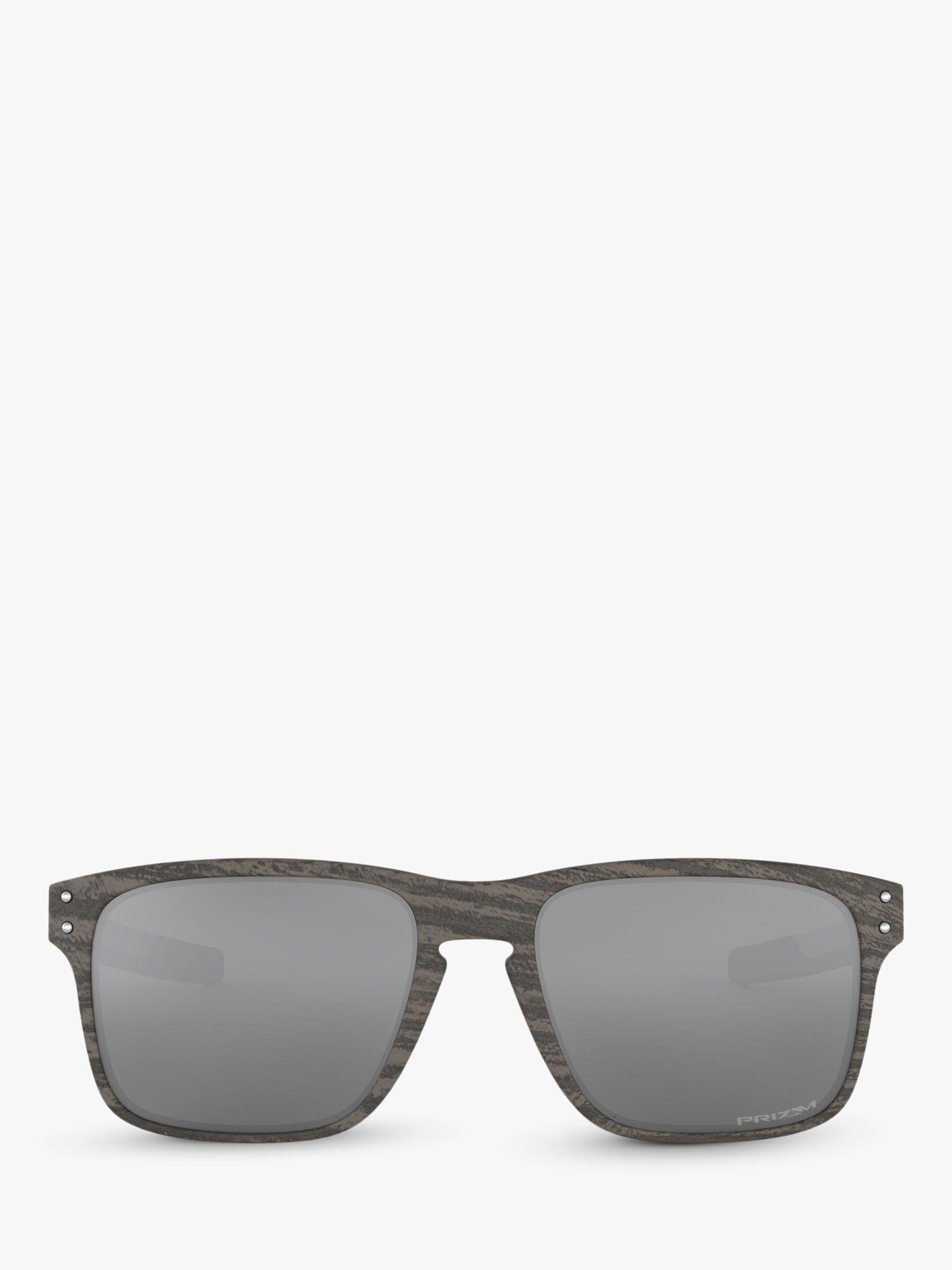 Oakley OO9384 Men's Holbrook Prizm Rectangular Sunglasses, Woodgrain/Grey  at John Lewis & Partners