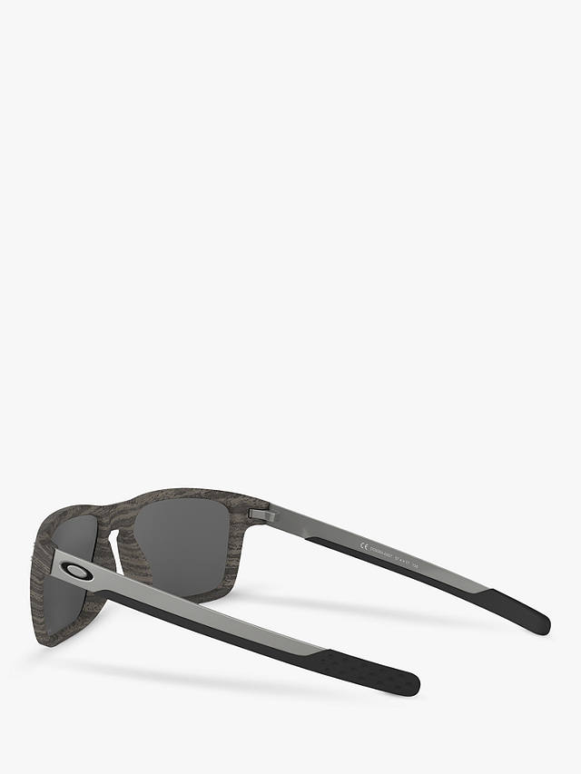 Oakley OO9384 Men's Holbrook Prizm Rectangular Sunglasses, Woodgrain/Grey