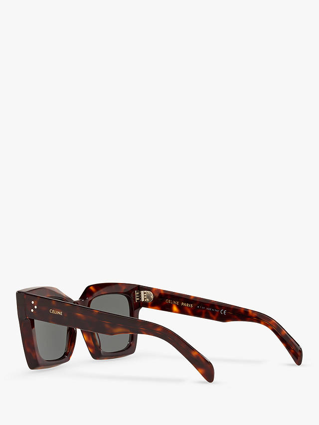 Celine CL000245 Women's Chunky Square Sunglasses, Tortoise/Grey