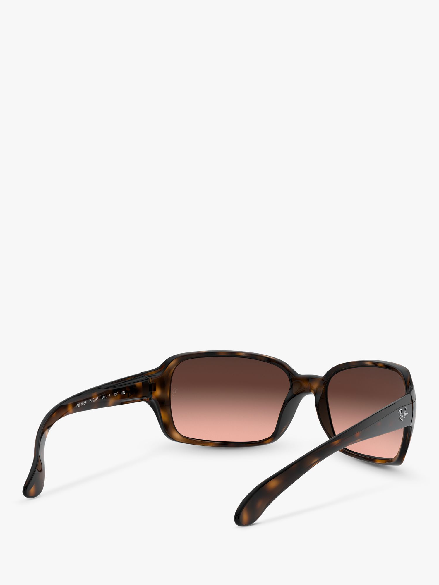 Buy Ray-Ban RB4068 Rectangular Tortoise Shell Sunglasses, Havana/Pink Online at johnlewis.com
