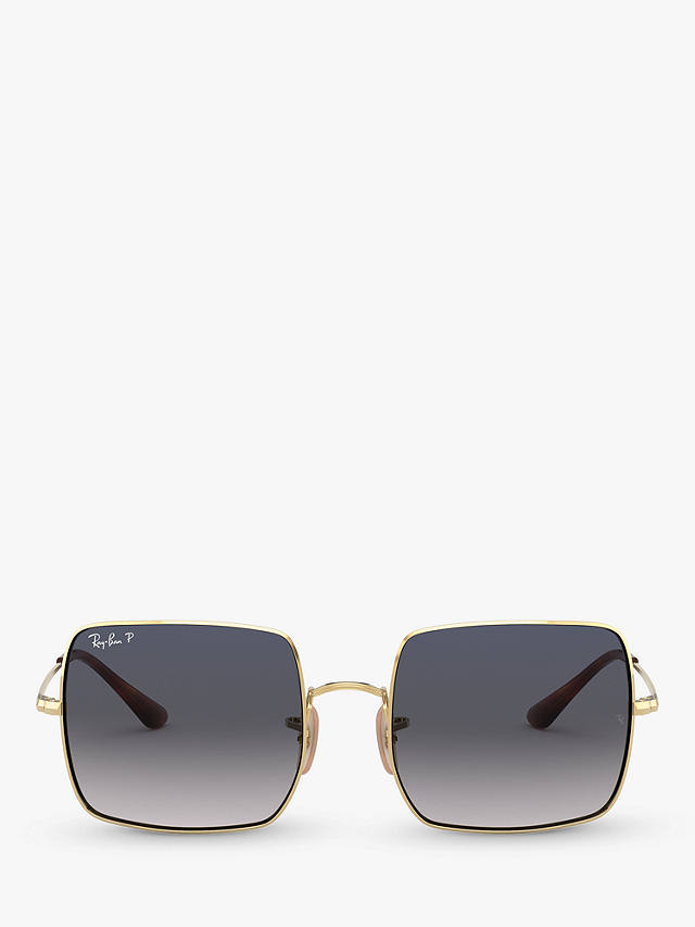 Ray-Ban RB1971 Women's Square Polarised Sunglasses, Gold