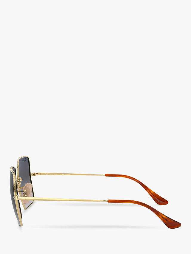Ray-Ban RB1971 Women's Square Polarised Sunglasses, Gold