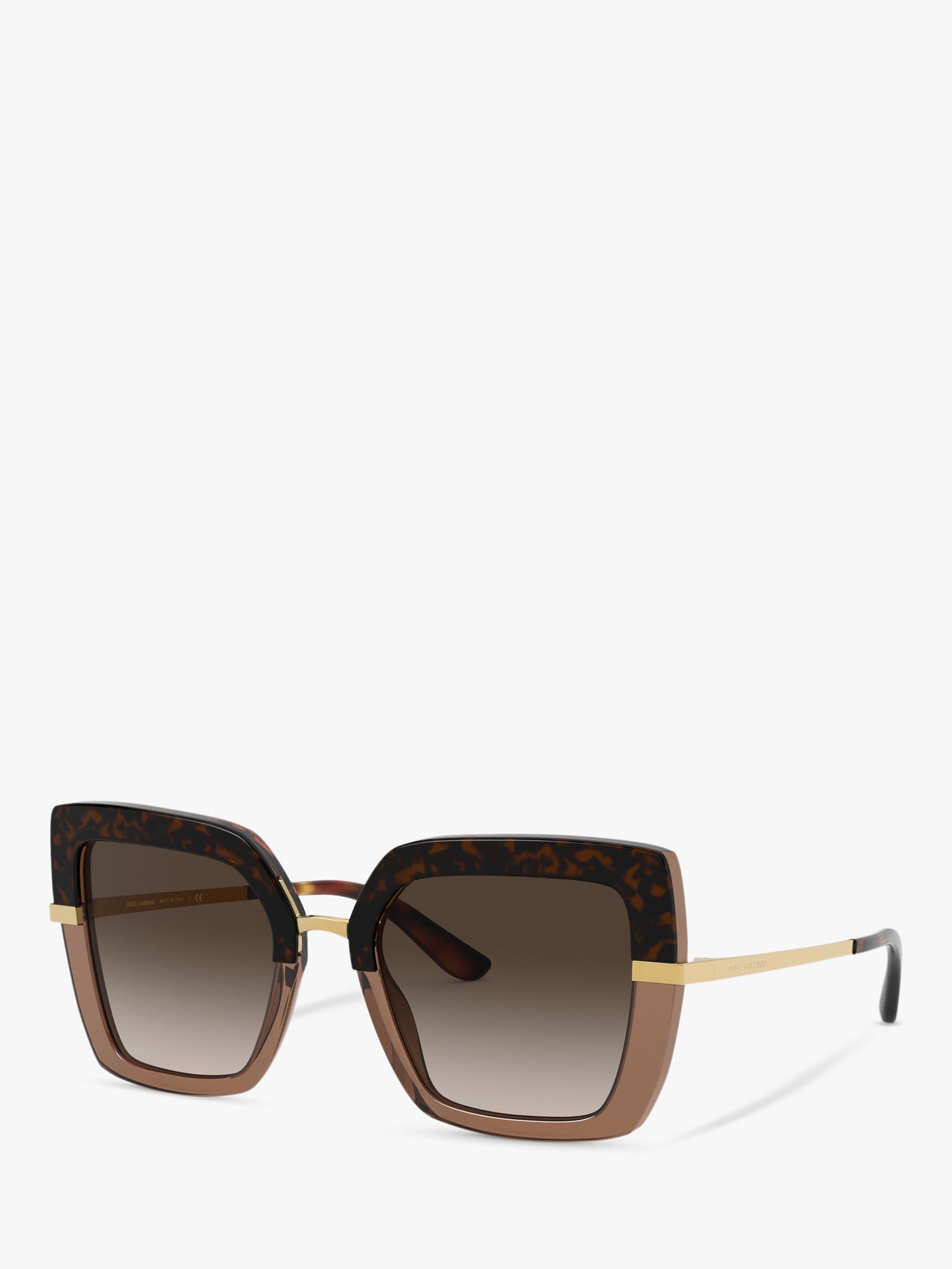 Dolce & Gabbana DG4373 Women's Square Sunglasses, Tortoiseshell/Brown at  John Lewis & Partners