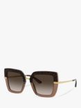 Dolce & Gabbana DG4373 Women's Square Sunglasses, Tortoiseshell/Brown