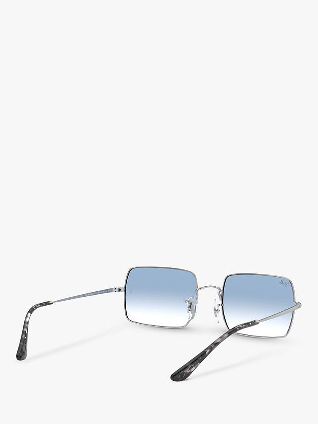 Ray-Ban RB1969 Unisex Rectangular Sunglasses, Silver/Blue Gradient
