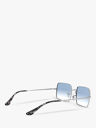 Ray-Ban RB1969 Unisex Rectangular Sunglasses, Silver/Blue Gradient