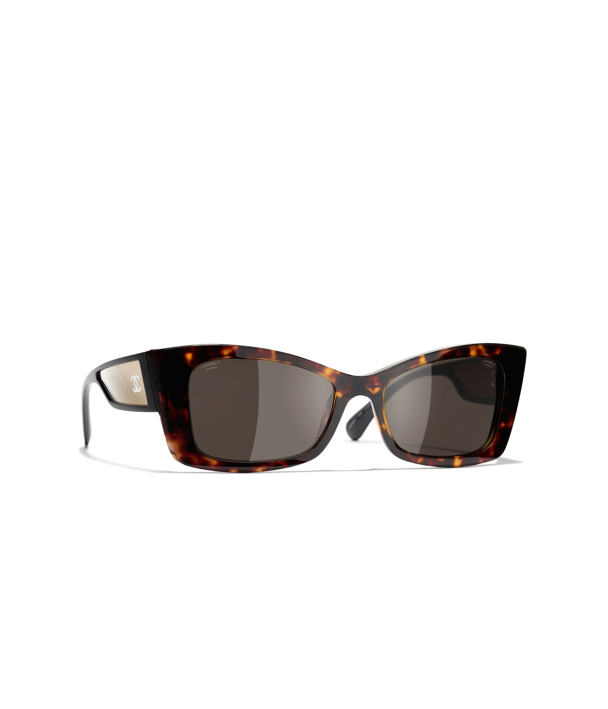 Chanel - Rectangle Sunglasses - Dark Tortoise White Gold - Chanel Eyewear -  Avvenice