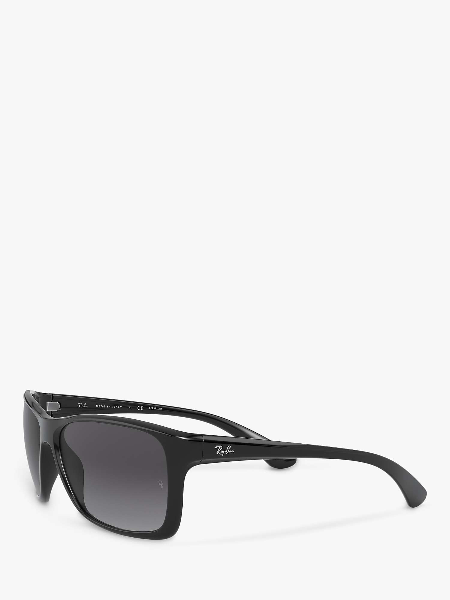 Buy Ray-Ban RB4331 Men's Polarised Rectangular Sunglasses, Black Online at johnlewis.com