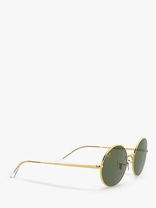 Ray-Ban RB1970 Unisex Oval Sunglasses, Legend Gold/Green