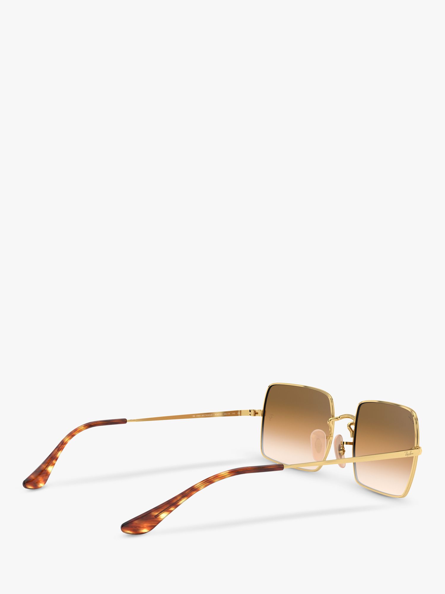 Ray-Ban RB1969 Unisex Rectangular Sunglasses, Gold/Brown Gradient