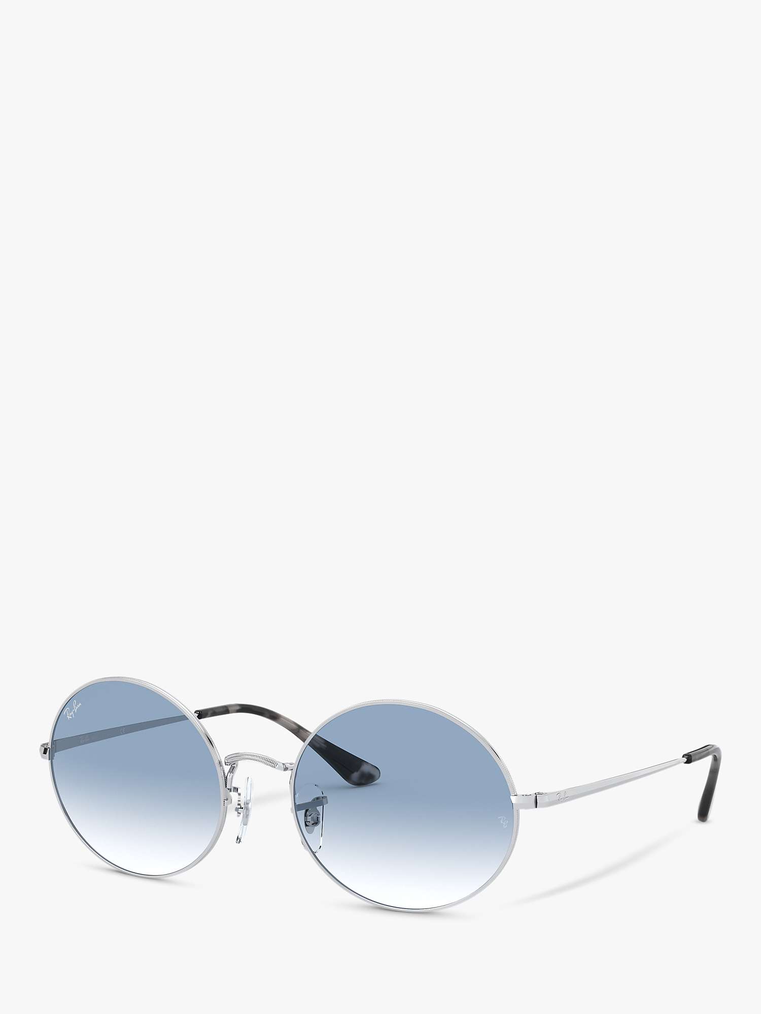 Buy Ray-Ban RB1970 Unisex Oval Sunglasses, Silver/Light Blue Gradient Online at johnlewis.com