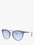 Emporio Armani EA4145 Women's Butterfly Sunglasses, Blue Jeans Milky