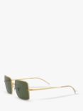Ray-Ban RB1969 Unisex Rectangular Sunglasses, Legend Gold/Green