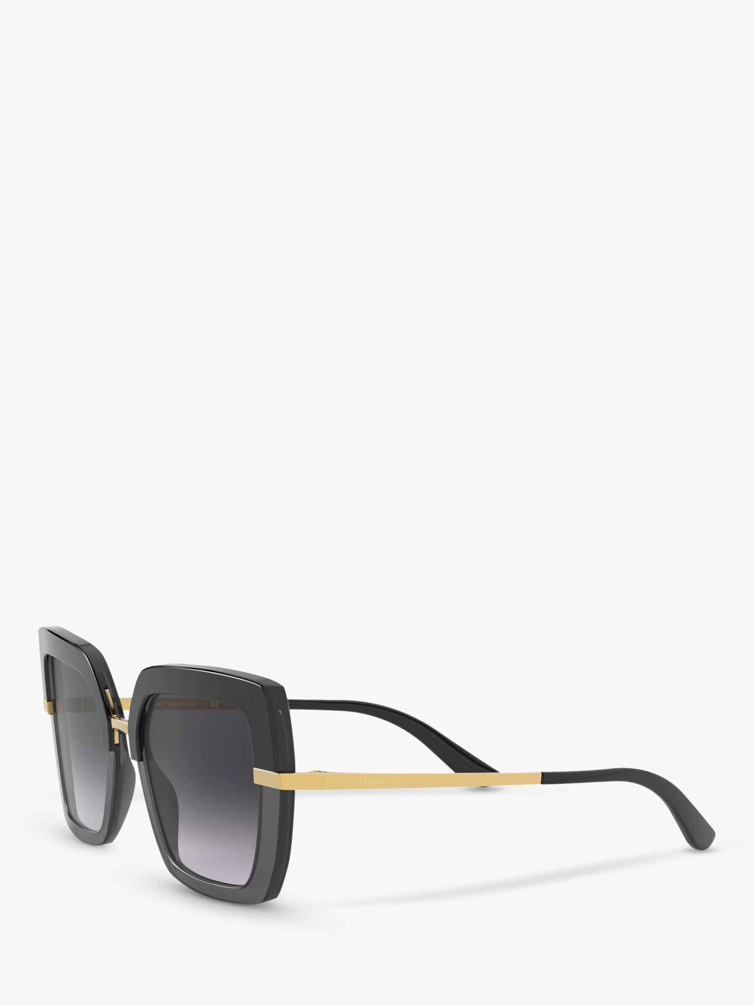 Dolce & Gabbana DG4373 Women's Square Sunglasses, Black/Grey Gradient ...