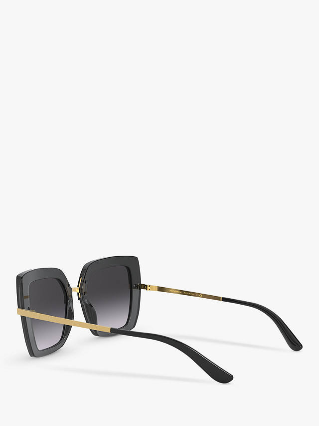 Dolce & Gabbana DG4373 Women's Square Sunglasses, Black/Grey Gradient