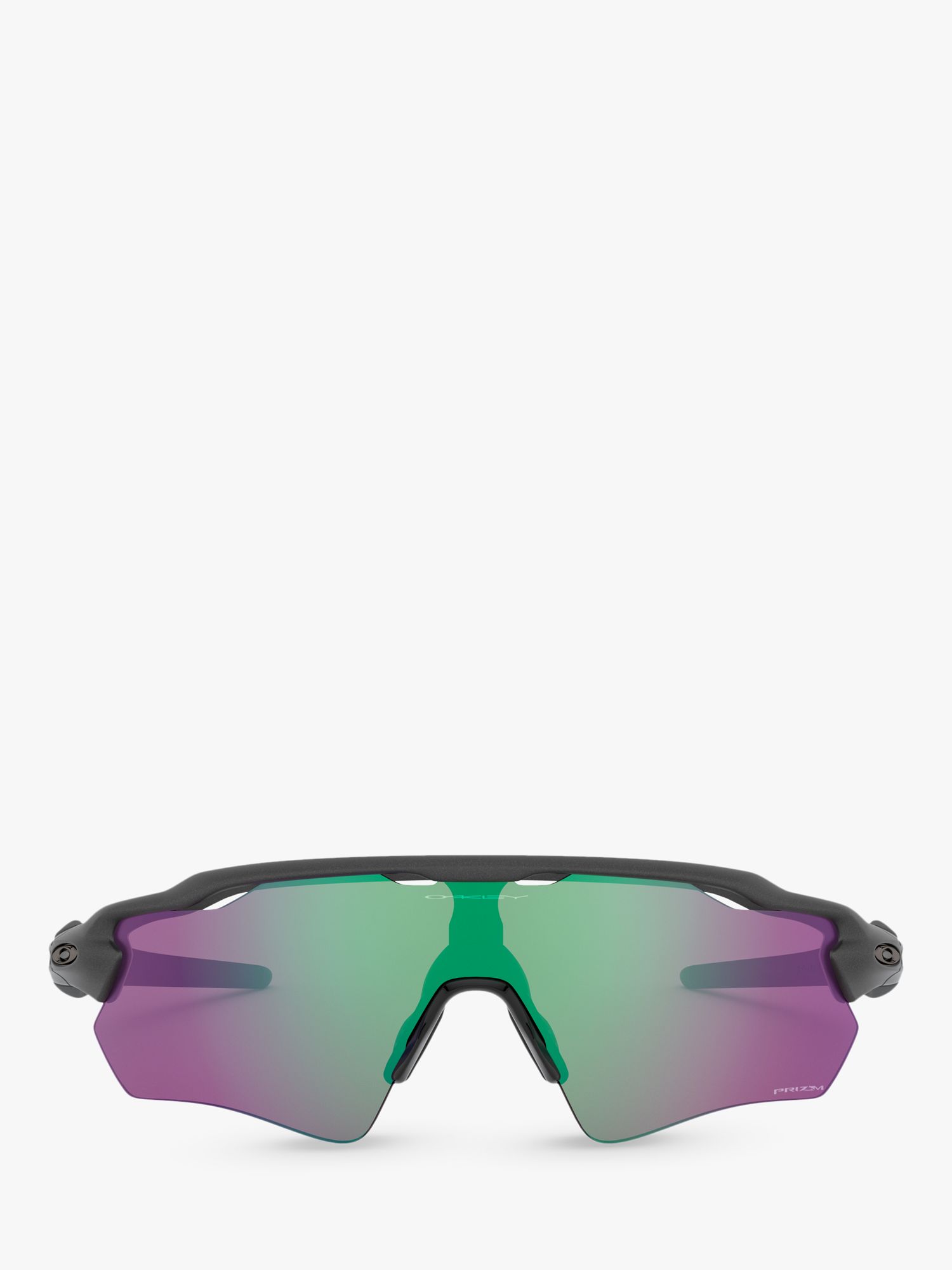 Oakley OO9208 Men's Radar EV Path Wrap Sunglasses, Steel/Mirror Green