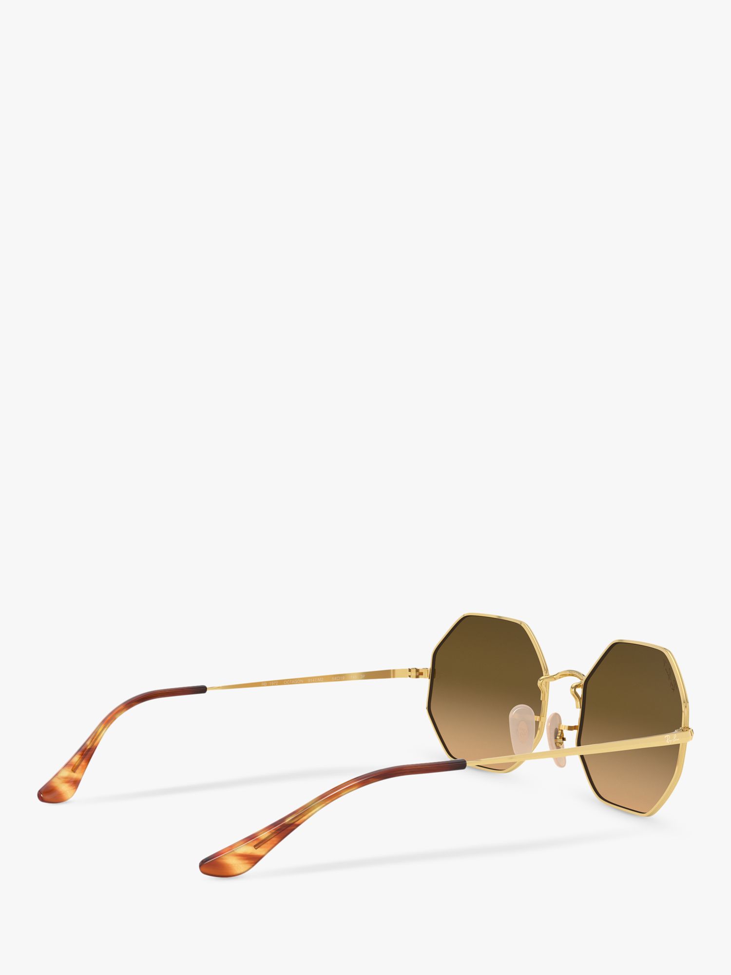Ray-Ban RB1972 Polarised Unisex Octagonal Sunglasses, Gold