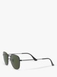 Ray-Ban RB3857 Unisex Square Sunglasses, Black/Green