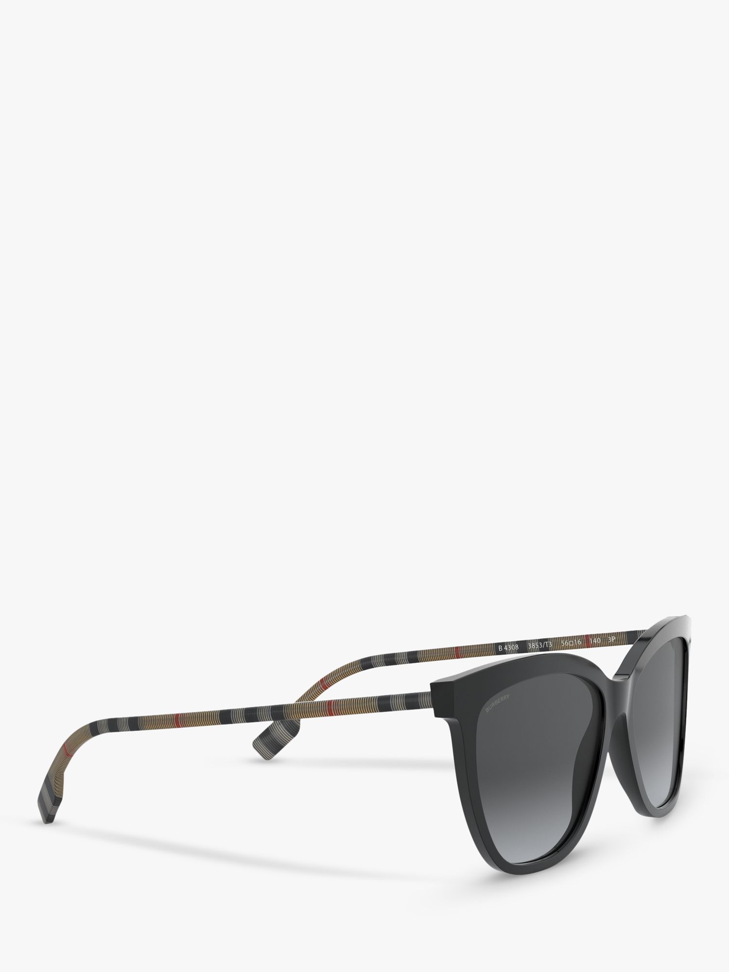 Burberry BE4308 Women's Polarised Square Sunglasses, Black/Grey Gradient at  John Lewis & Partners