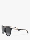Burberry BE4308 Women's Polarised Square Sunglasses, Black/Grey Gradient