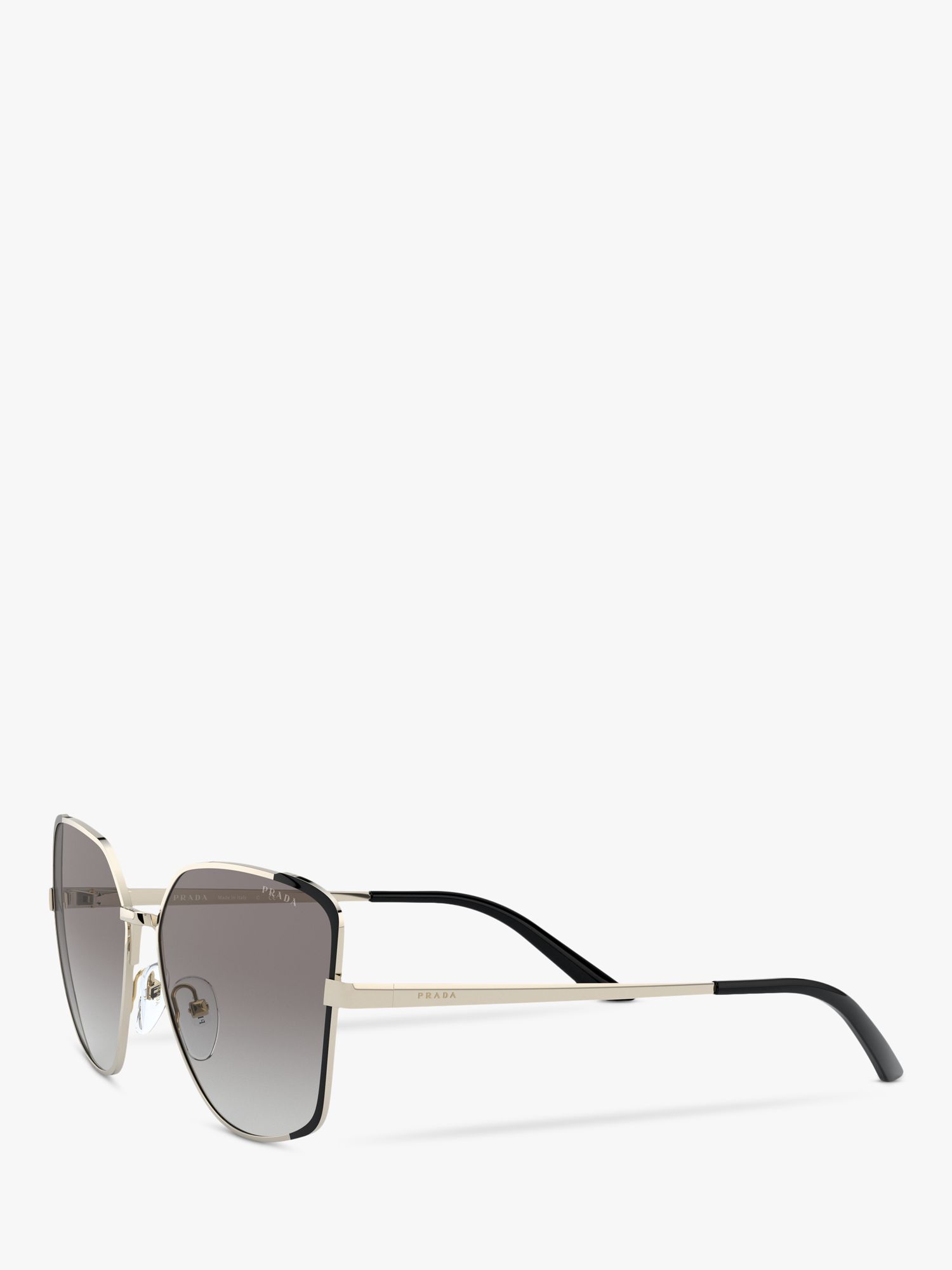 Prada PR 60XS Women's Irregular Sunglasses, Pale Gold/Grey Gradient at ...