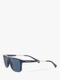 Emporio Armani EA4151 Men's Rectangular Sunglasses, Matte Navy/Blue