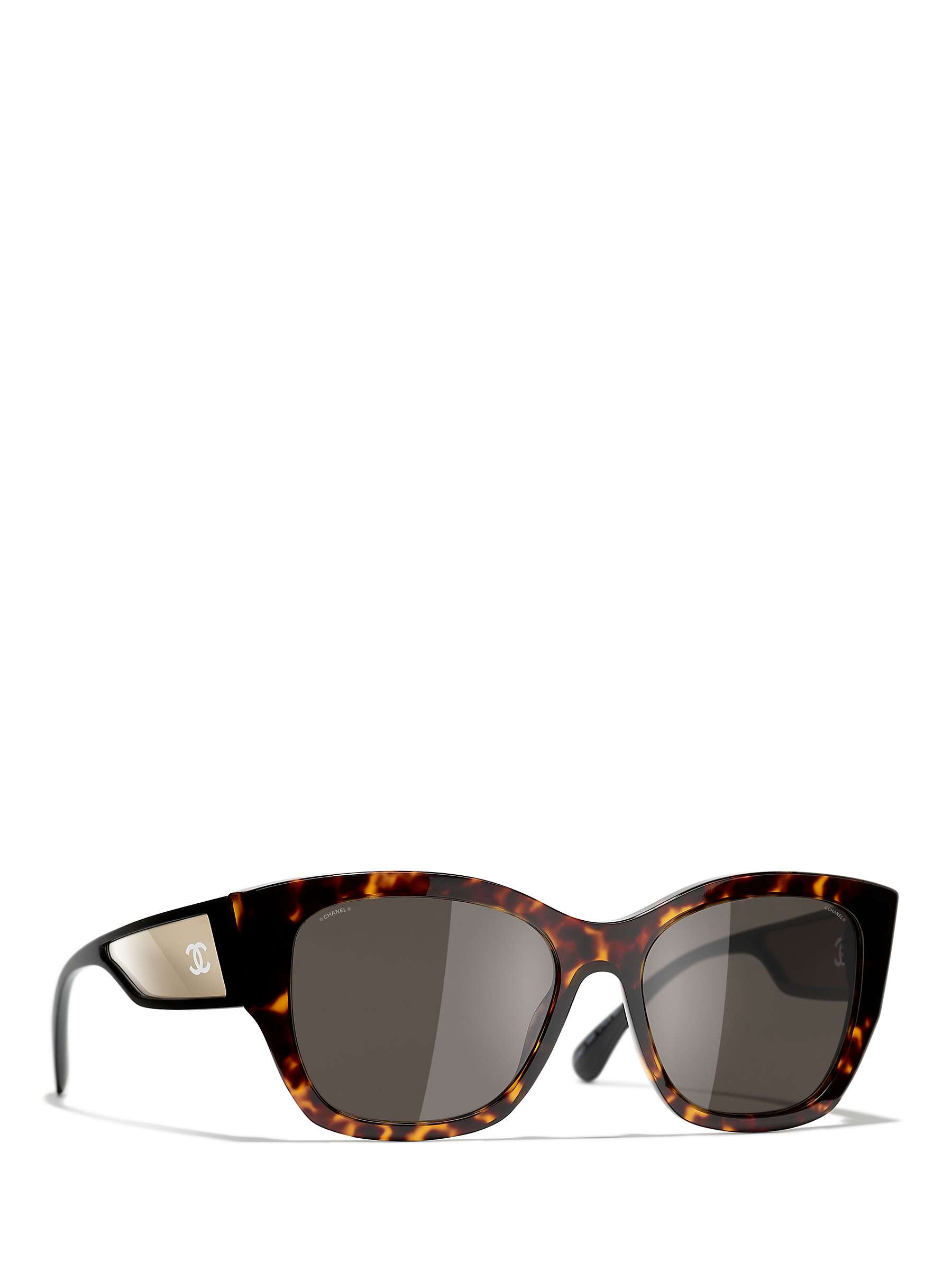 Buy CHANEL Irregular Sunglasses CH5429 Dark Havana/Black Online at johnlewis.com