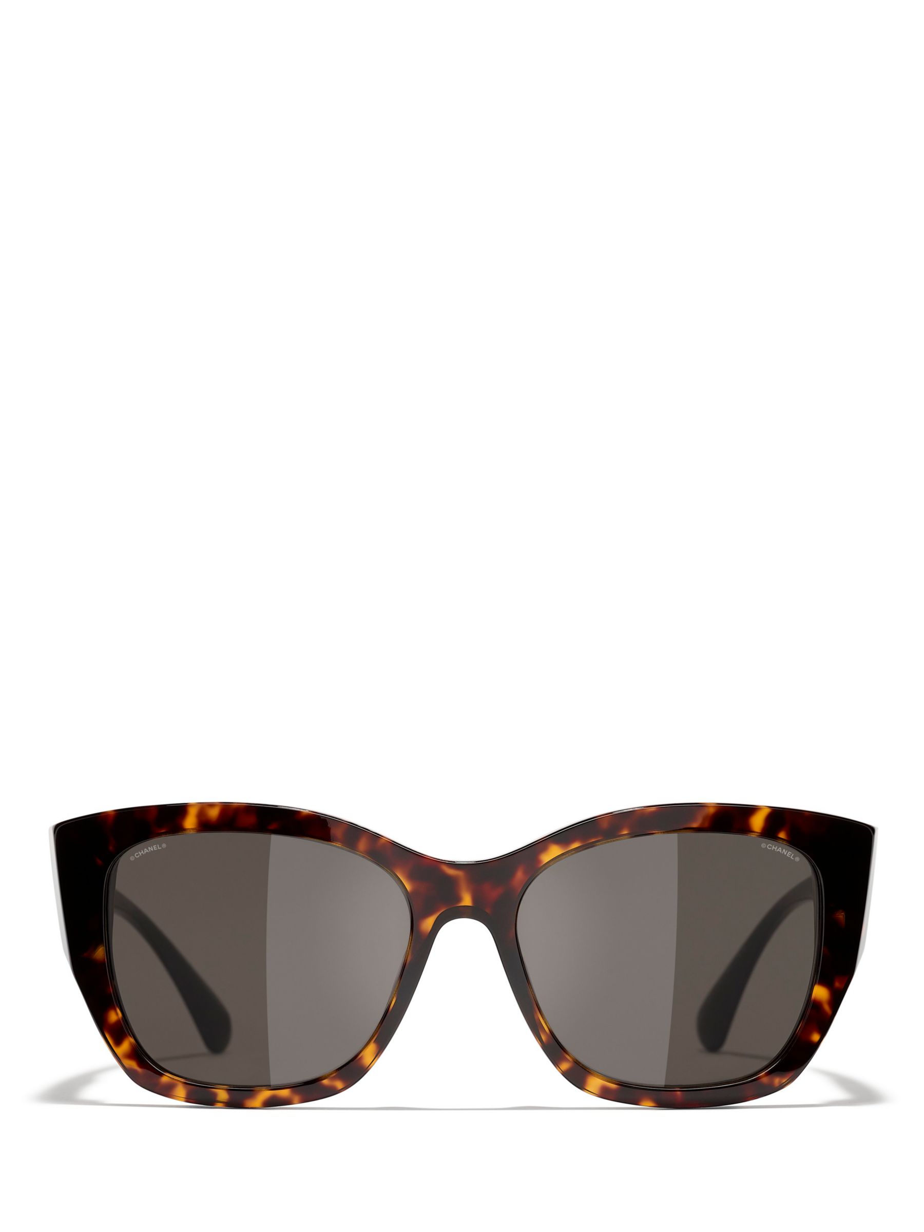 CHANEL Irregular Sunglasses CH5429 Dark Havana/Black at John Lewis &  Partners
