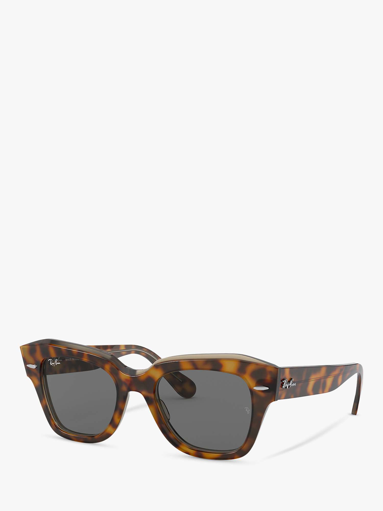 Ray-Ban RB2186 State Street Unisex Tortoise Shell Sunglasses, Light Brown  at John Lewis & Partners