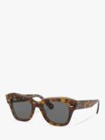 Ray-Ban RB2186 State Street Unisex Tortoise Shell Sunglasses, Light Brown