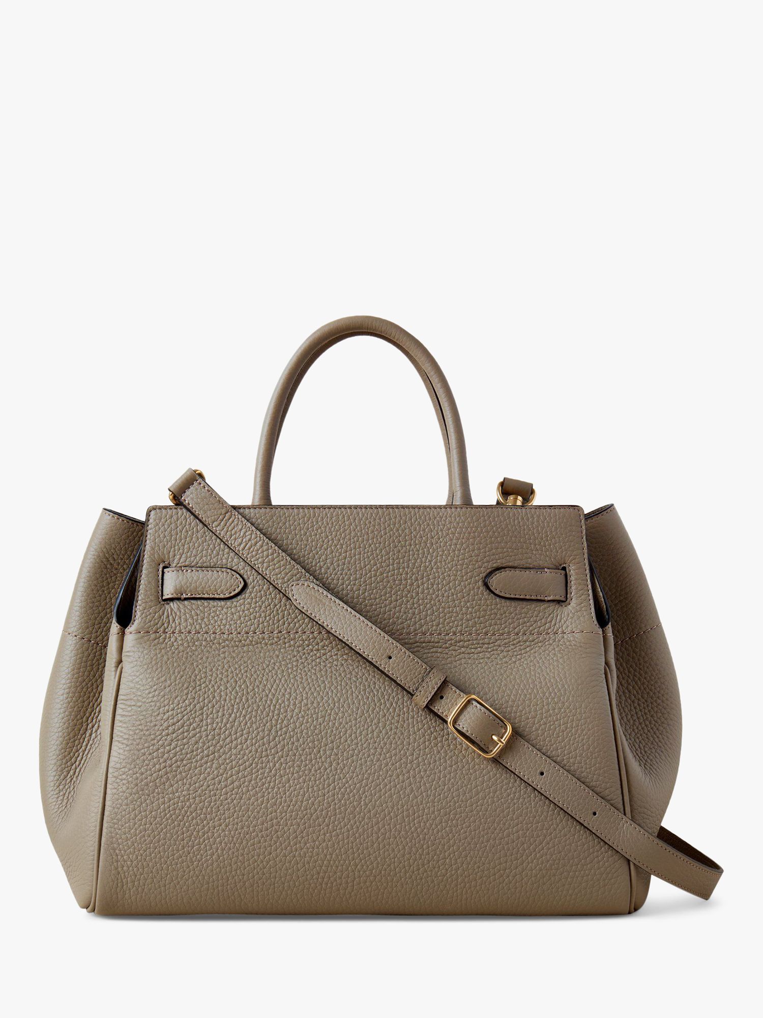 Mulberry Belted Bayswater Heavy Grain Leather Handbag, Solid Grey at ...
