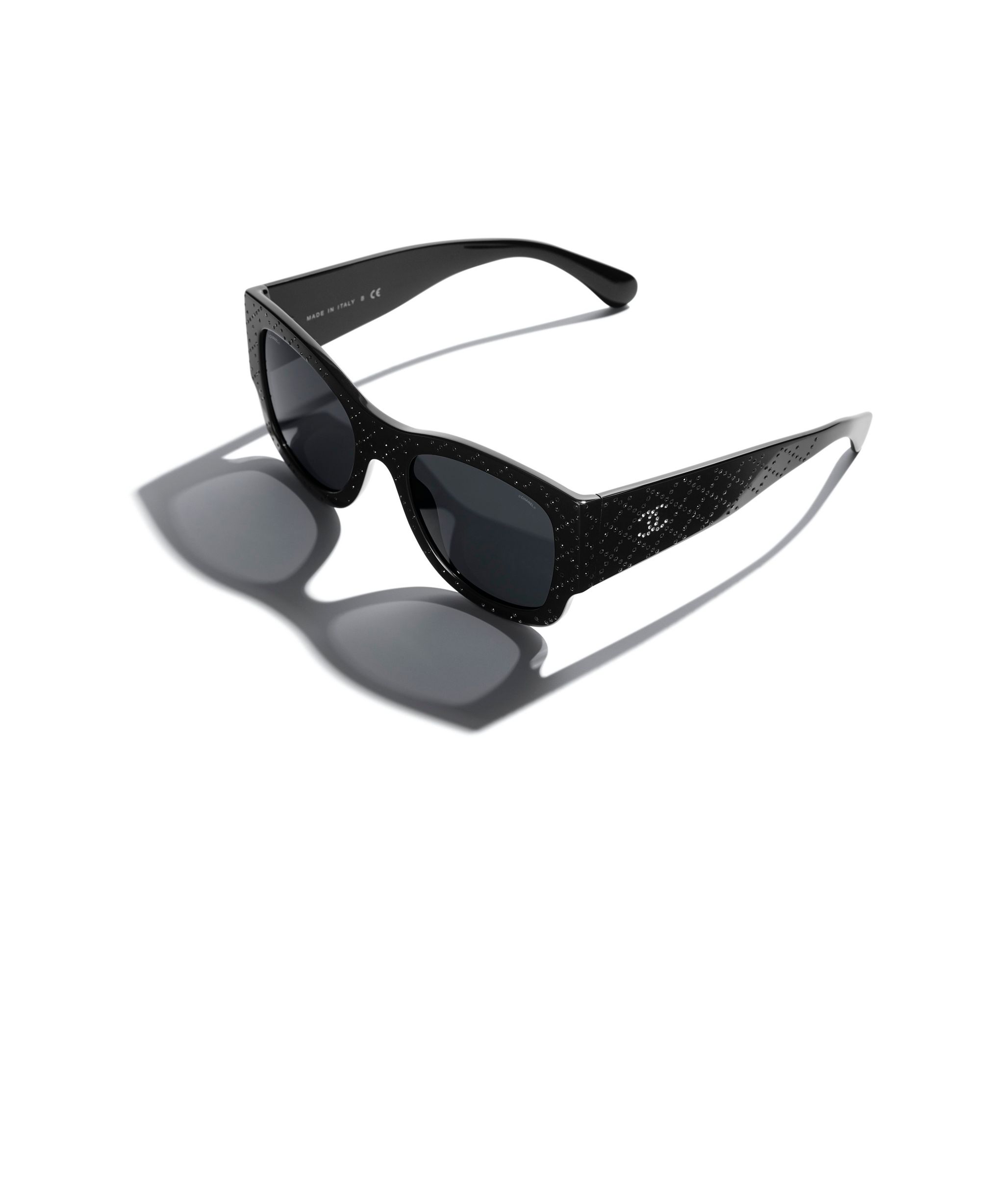CHANEL Oval Sunglasses CH5421B Black at John Lewis & Partners