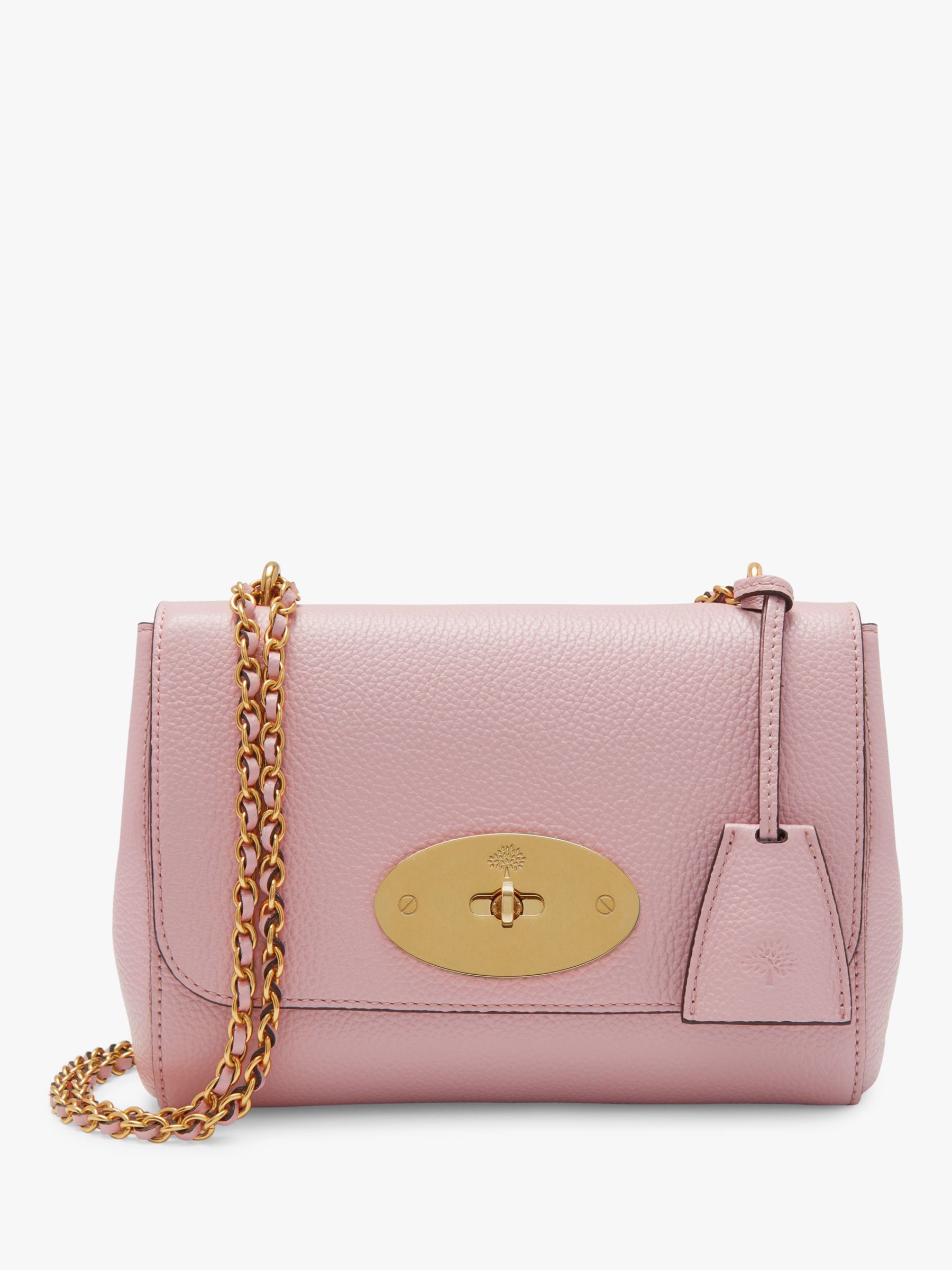 Mulberry Lily Classic Grain Leather Shoulder Bag, Powder Pink at John ...