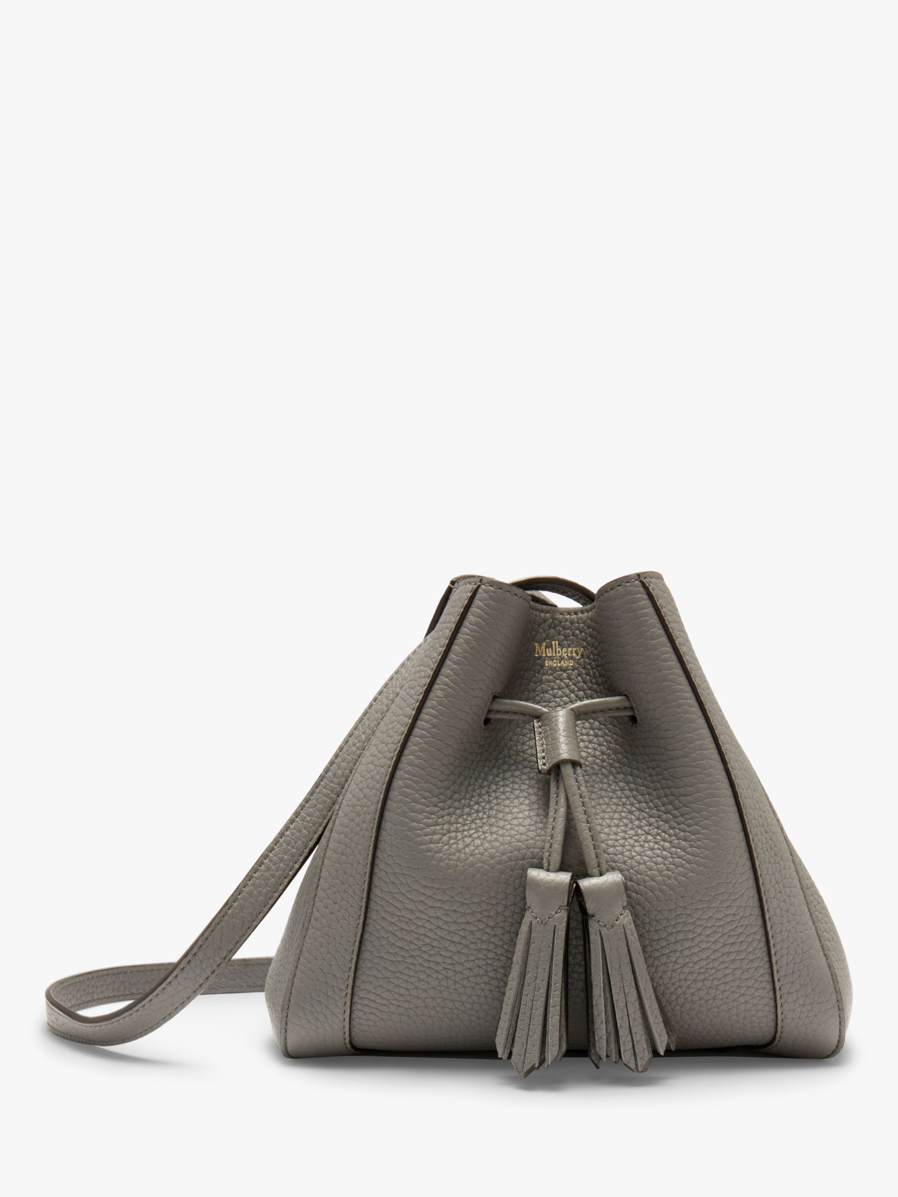 Mulberry Mini Millie Heavy Grain Leather Tote Bag, Charcoal