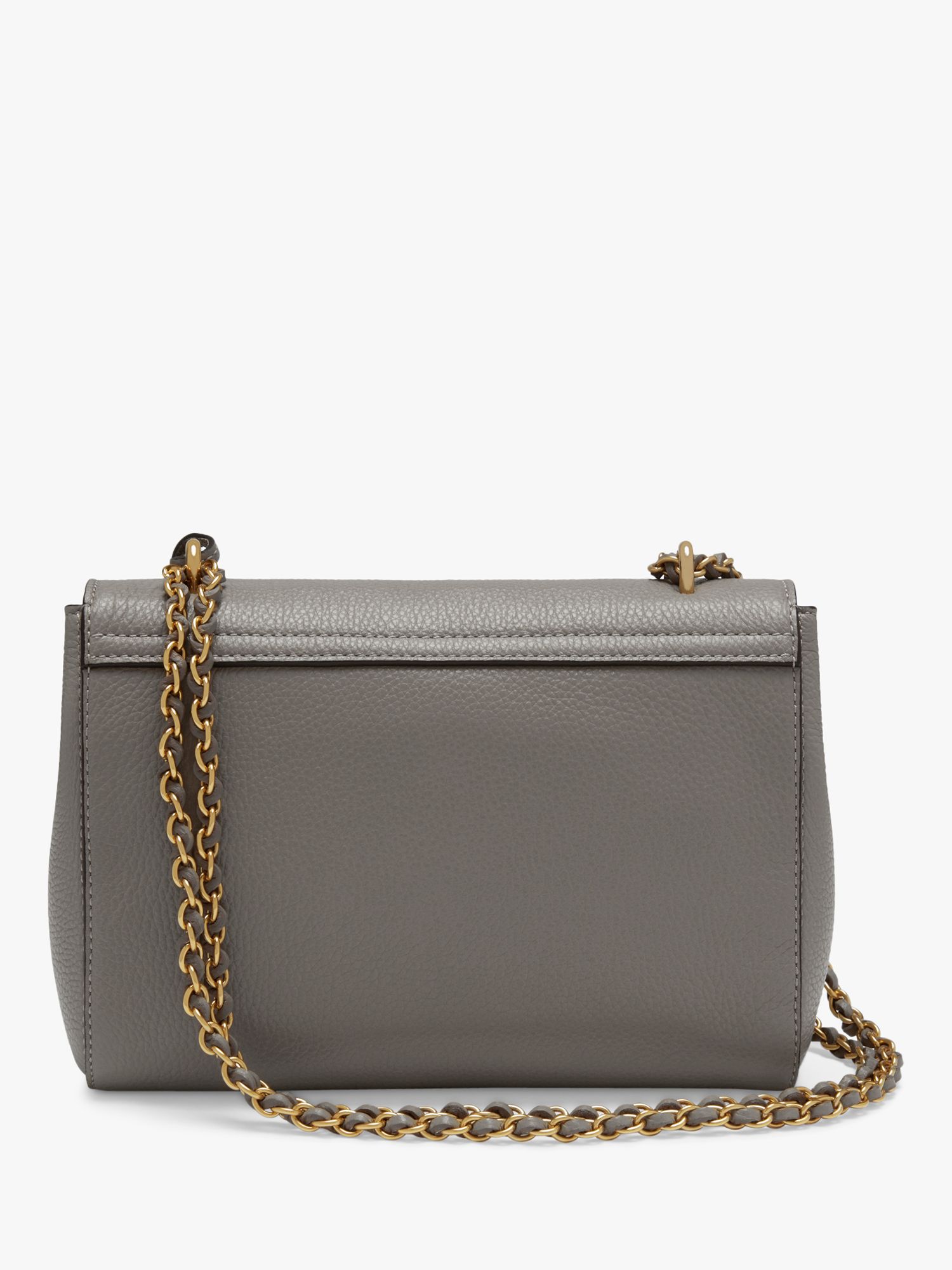 Mulberry Lily Classic Grain Leather Shoulder Bag, Charcoal at John ...
