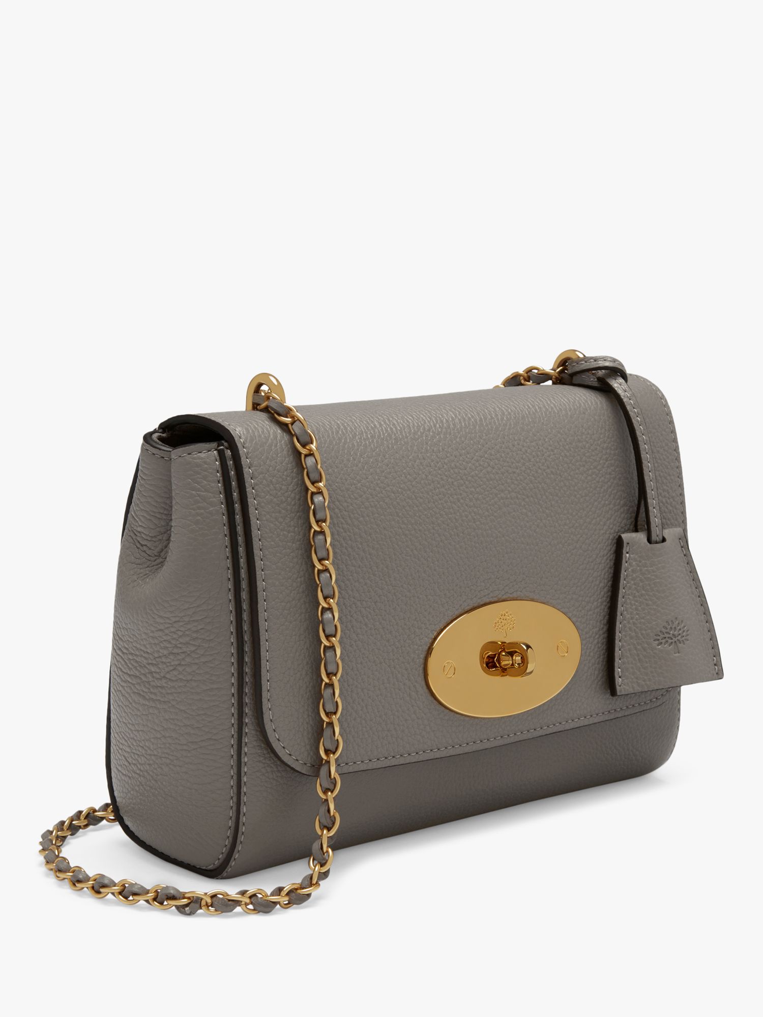 Mulberry Lily Classic Grain Leather Shoulder Bag, Charcoal at John ...